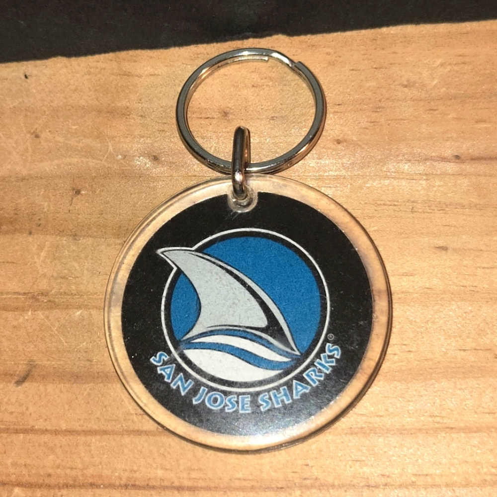 EARLY SAN JOSE SHARKS CALI FIN NHL KEYRING KEYCHAIN